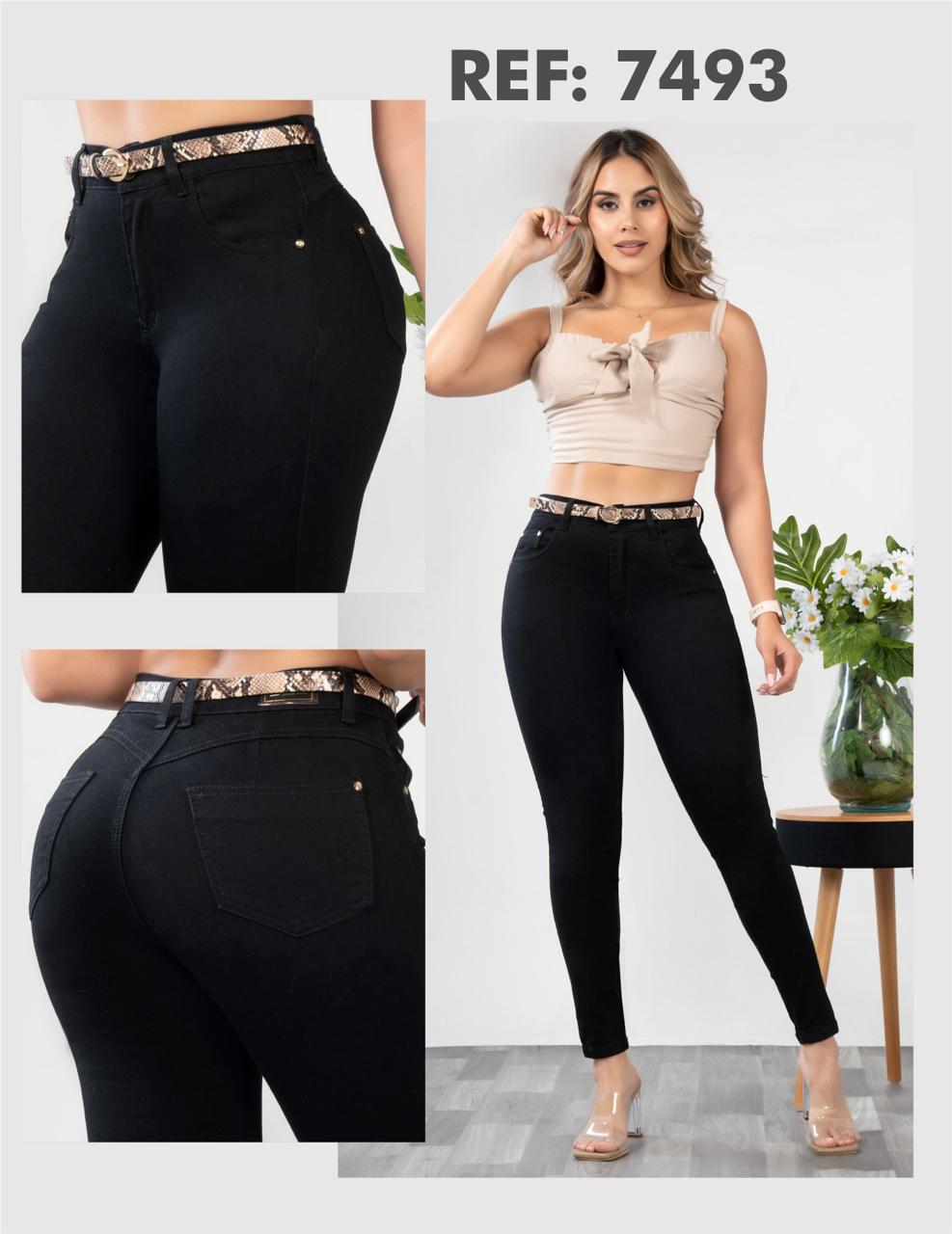 JEANS  NEGRO CON CINTURON 7493