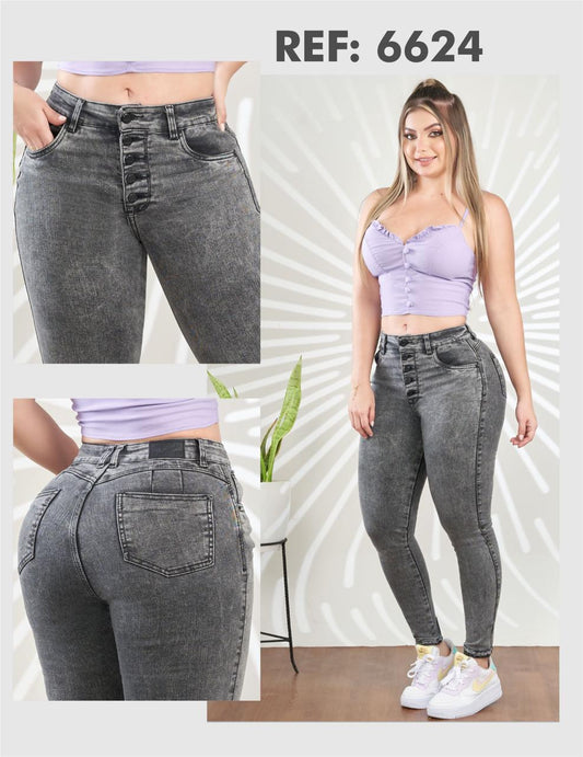 JEANS SKINNY GRIS 6624