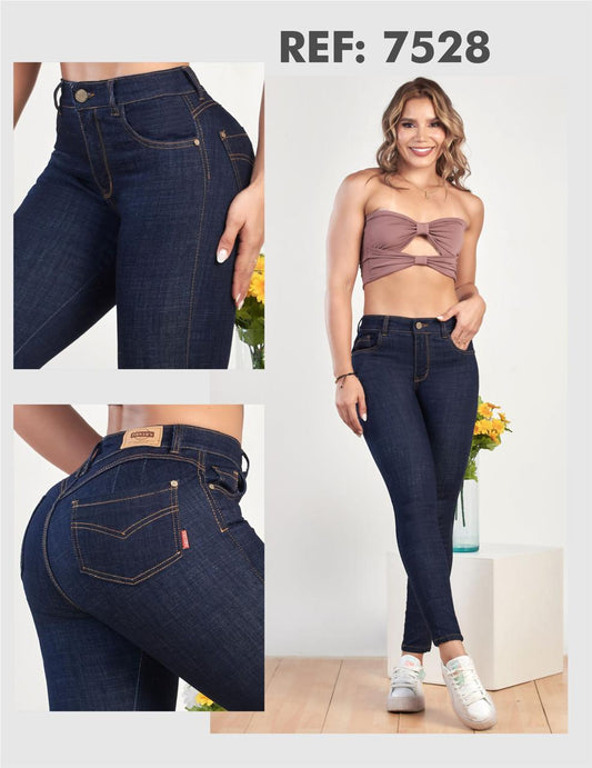 JEANS TIRO ALTO PETROLIZADO 7528