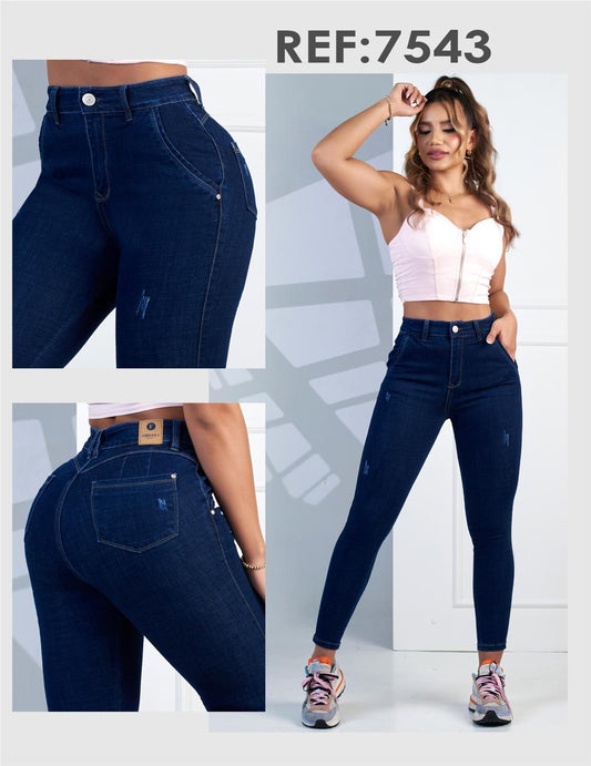 JEANS TIRO ALTO PETROLIZADO 7543