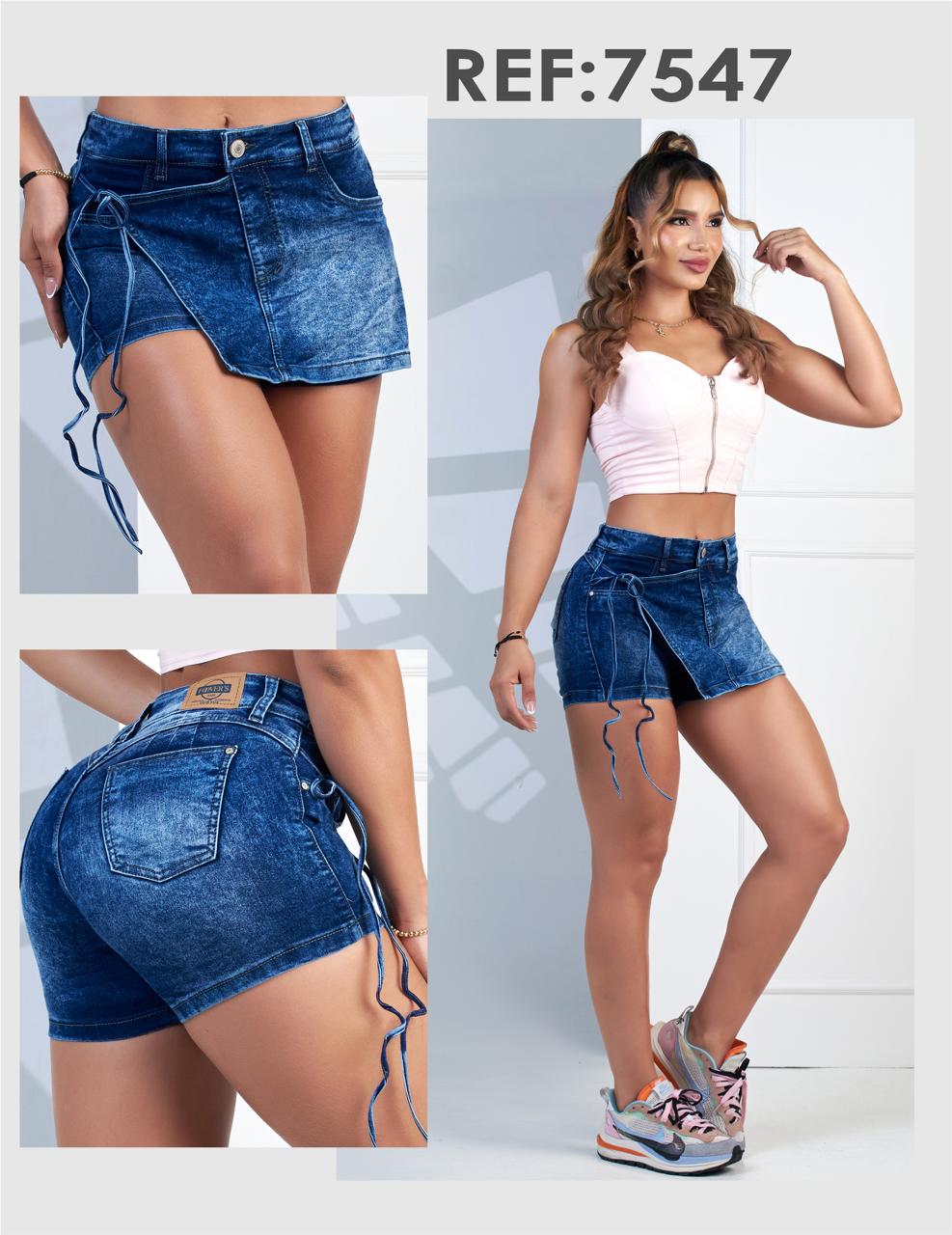 FALDA SHORT , DENIM STRECH 7547