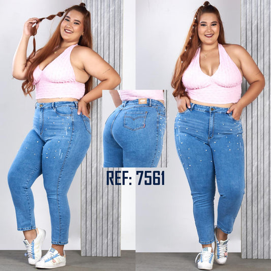 PLUS  SIZE  CON PERLAS 7561